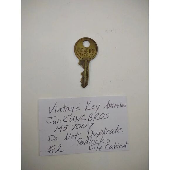 Vintage Key American JUNKUNC BROS M57007 Do Not Duplicate Padlocks File Cabinet - Picture 9 of 9